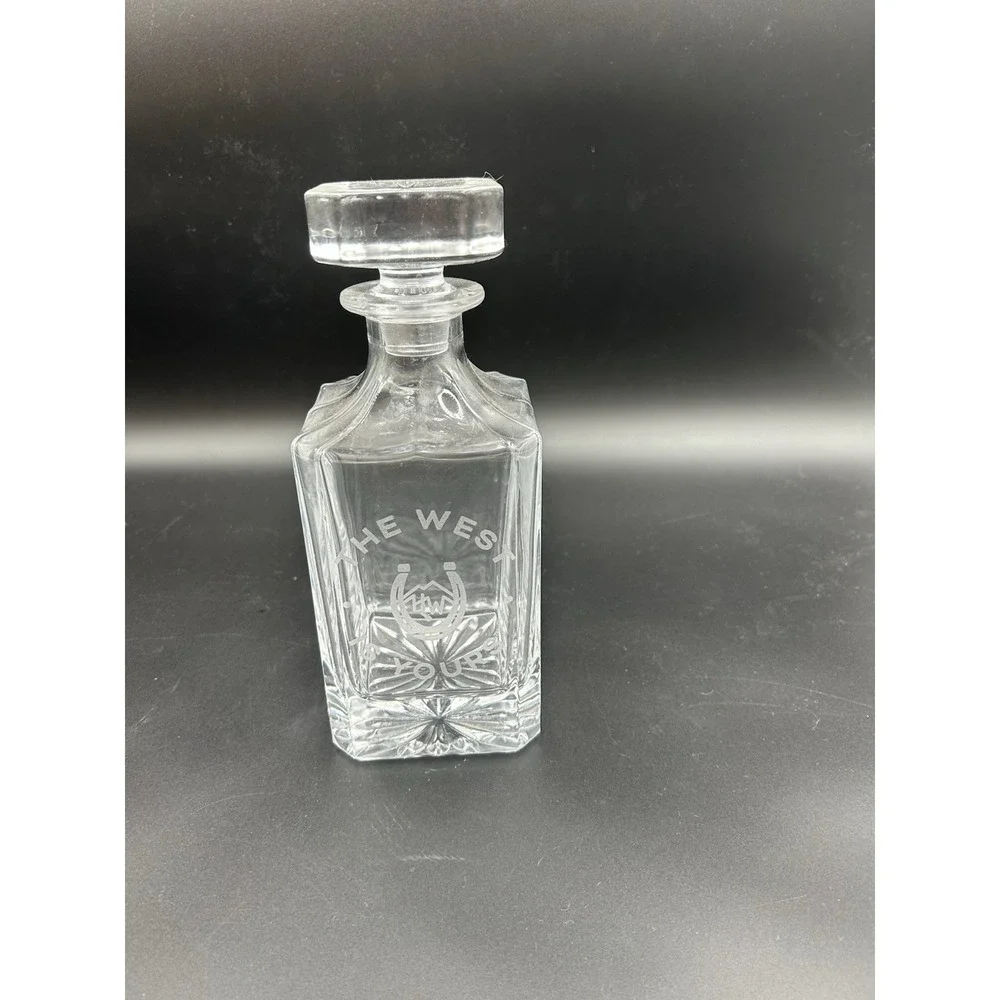 High West Bourbon Decanter Engraved HEAVY Whiskey Collector Gift Fathers Day